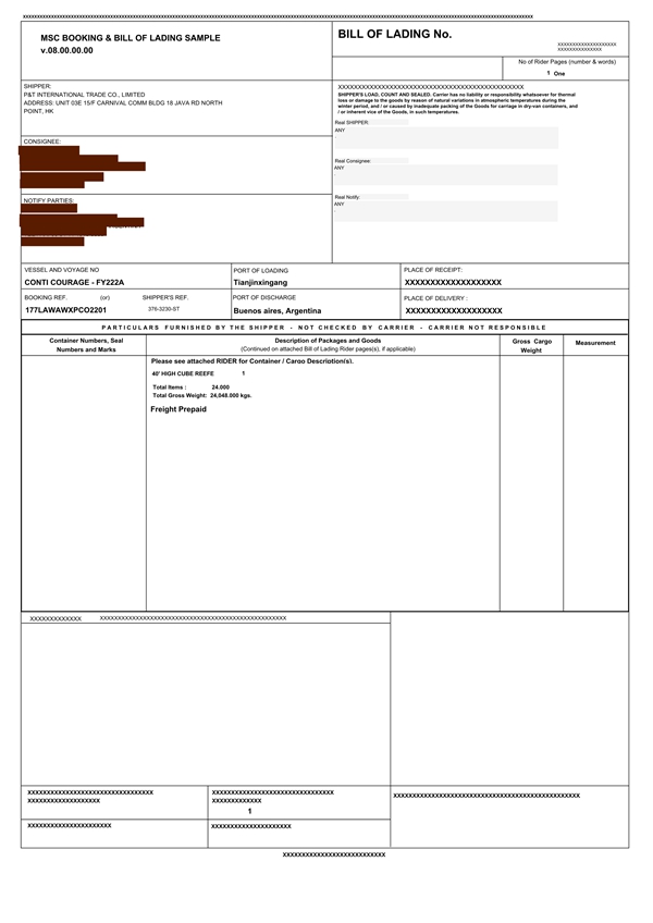Carbon BL shipped to Argentina